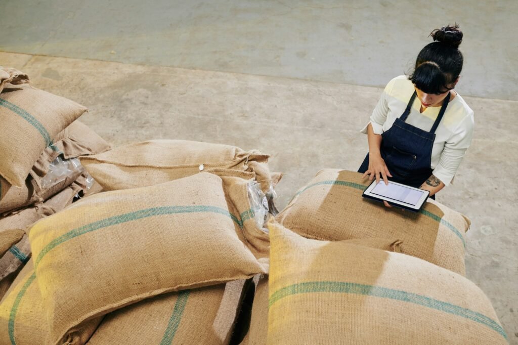 Worker checking e-mails from supplier