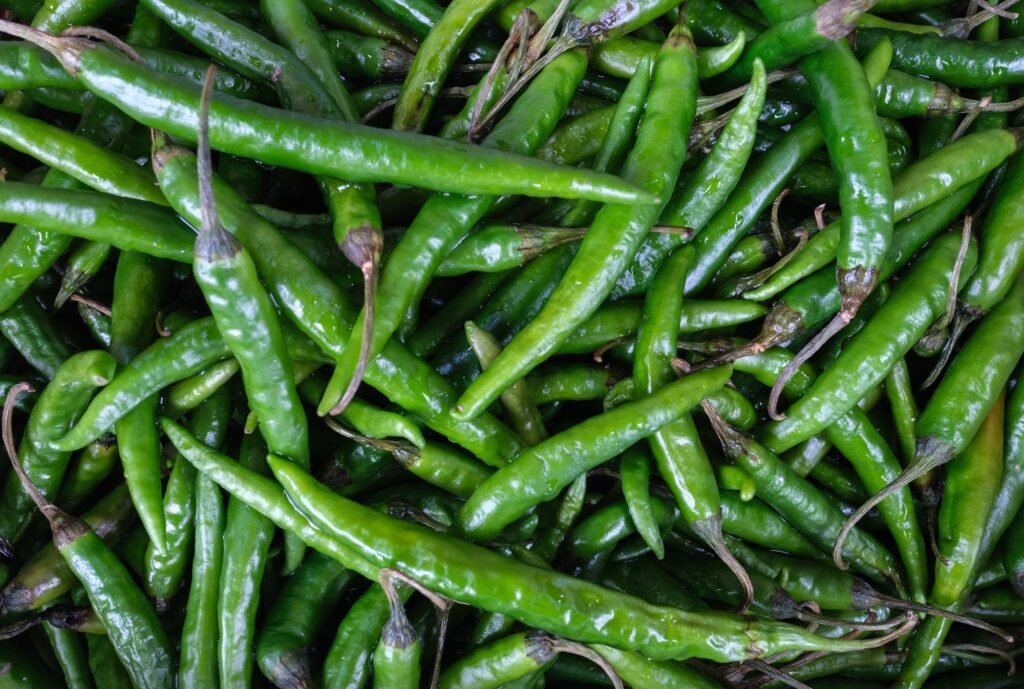 Background Of Green Chili Peppers