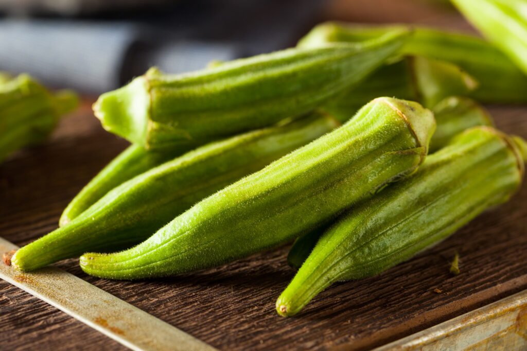 Fresh Green Organic Okra