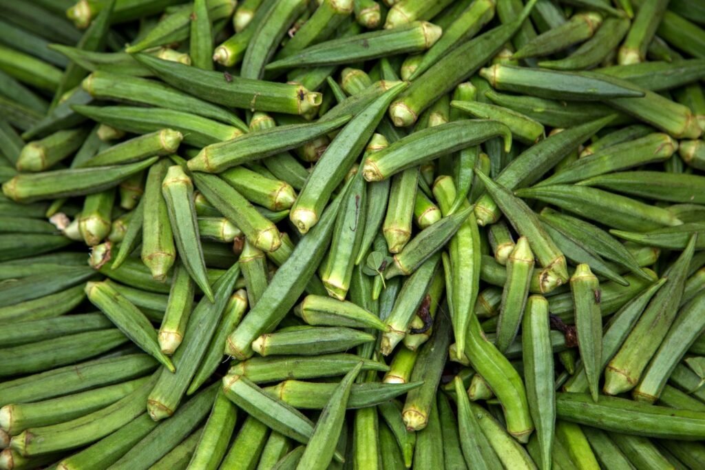 Okra on the market